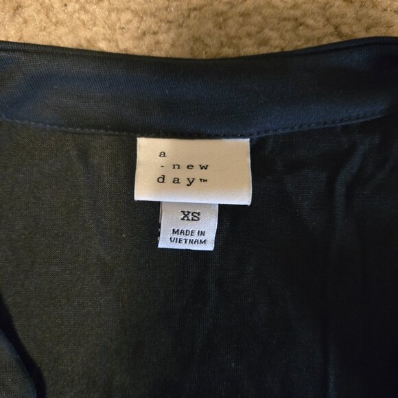 A New Day Stretch Long Sleeve Blouse with Mandarin Collar, Black - Picture 4 of 5